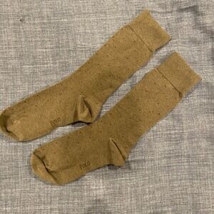 Polo Ralph Lauren Men's Brown Dot Pattern Dress Socks Size Medium